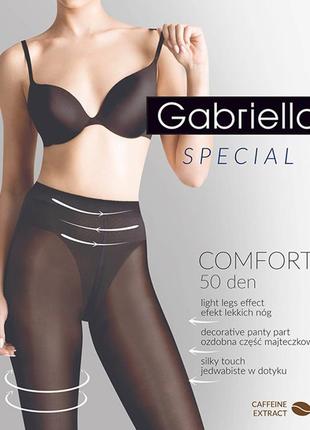 Gabriella comfort 50 den колготки  з декоративними трусиками чорні