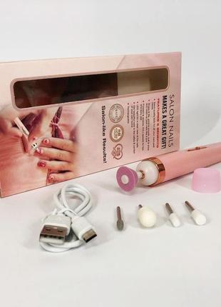 Фрезер ручной для маникюра flawless salon nails розовый, машинка для vp-970 маникюра фрезер3 фото