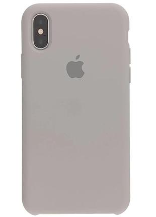 Силиконовый чехол apple silicone case для iphone х/xs темно-бежевый с открытым низом