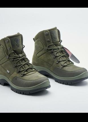 Тактические зимние кожаные ботинки, полуберцы на термоподкладе, обувь военная6 фото