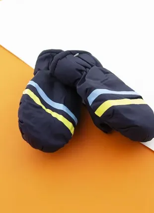 Краги варіжки рукавиці непромокаючі на хлопчика темно синій2 фото