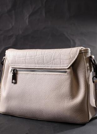 Умопомрачительная женская сумка из натуральной кожи vintage 22331 белая9 фото