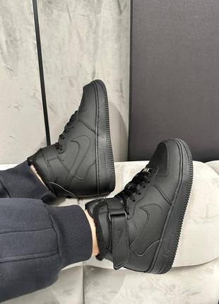 Кроссовки air force black high fur2 фото