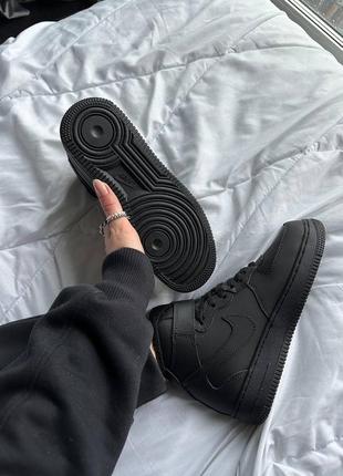 Кроссовки air force black high fur4 фото