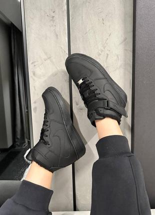 Кроссовки air force black high fur7 фото