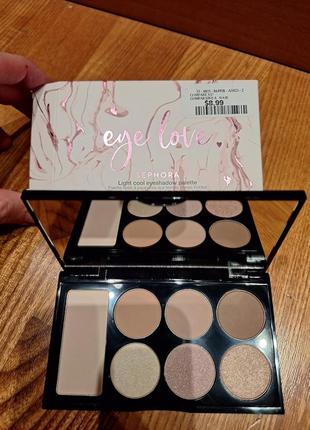 Палетка теней для век. sephora collection eye love eyeshadow palette light cool3 фото