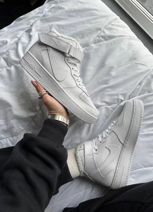 Кросівки air force white high fur8 фото