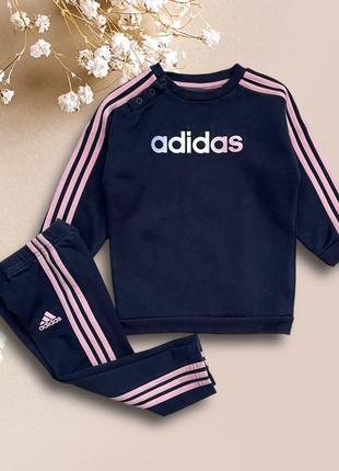 Оригинальный костюм (реглан-туника и лосины) adidas на девочку