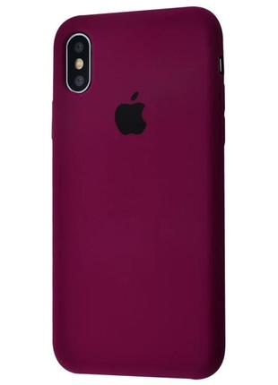 Силіконовий чохол apple silicone marsala для iphone xs max марсала з відкритим низом