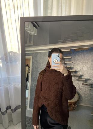 Теплый вязаный свитер 4