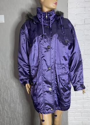 Винтажная демисезонная куртка с накладными карманами винтаж linea eco, xl