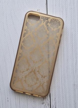 Чехол apple iphone 5 / iphone 5s / iphone se для телефона силиконовый gold