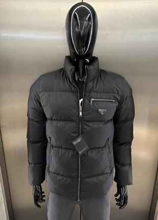 Prada зимняя куртка мужская эксклюзив новинка черного цвета