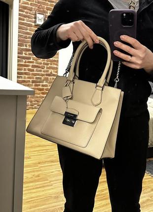 Michael kors bridgette dune leather tote satchel bag