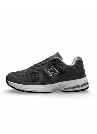 Жіночі замшеві сірі кросівки з сіткою в стилі new balance 2002r 🆕 нью баланс 2002r
