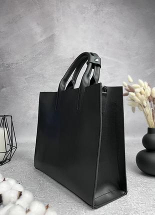Женская кожаная сумка business lady черная в подарочной упаковке5 фото