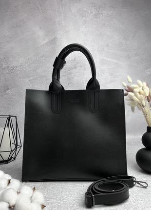 Женская кожаная сумка business lady черная в подарочной упаковке1 фото