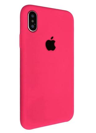 Силиконовый чехол apple silicone case для iphone х/xs ярко розовый(ярко малиновый)