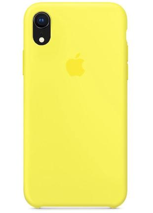 Силиконовый чехол apple silicone case   для iphone xr лимонный с открытым низом