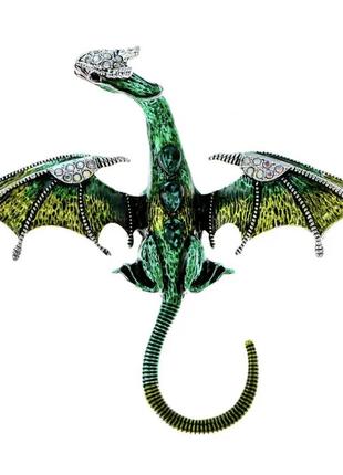 Брошка дракон  «символ года зеленый дракон"1 фото