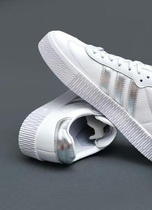 Женские кроссовки adidas sambarose white silver3 фото