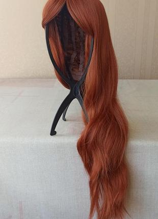 Рыжая парик с чубчиком, новая, термостойкая, длинная, парик