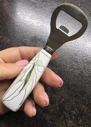 Відкривачка для пляшок, ключ   claraluna із міцної сталі з полімерною ручкою, прикрашеною квітковим декором.