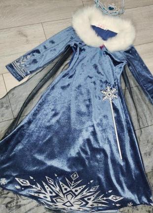 Карнавальное новогоднее платье принцессы эльзы фроузен frozen ельза ледяное сердце холодное сердечко эльза2 фото