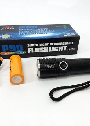 Супер яскравий ліхтарик bailong bl-x31-p90, кишеньковий ліхтар з usb заряджання, тактичні ліхтарі ho-849 для полювання4 фото