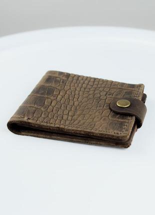 Класичний гаманець із натуральної шкіри crazy horse тиснення крокодил