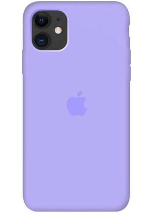 Силиконовый чехол c закрытым низом apple silicone case  для iphone 11 лаванда1 фото