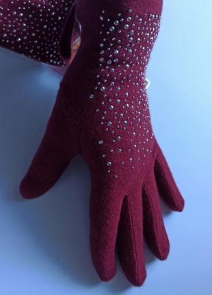 Симпатичные шерстяные женские перчатки powder.1 фото
