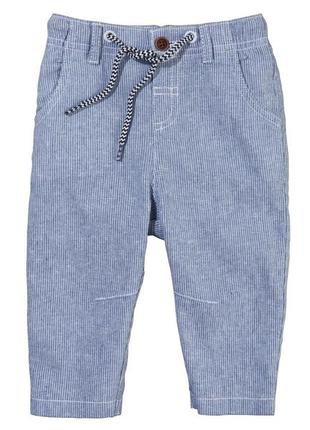 Штанишки джинсы 56 1-2 месяца лен хлопок лето германия lupilu1 фото
