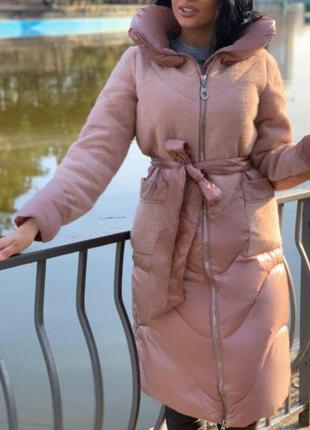 Куртка зима розовая женская1 фото