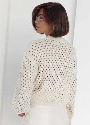 Женский трендовый белый свитер, кофта, кофточка3 фото