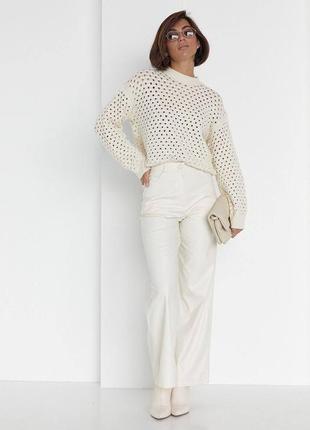 Женский трендовый белый свитер, кофта, кофточка6 фото