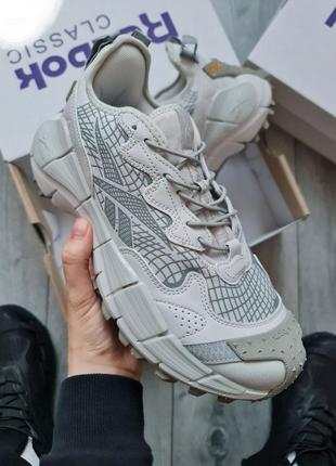 Мужские кроссовки reebok zig kinetica ii edge gore-tex light grey