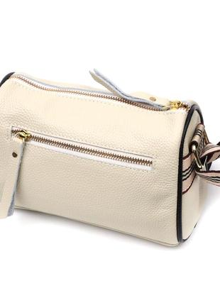 Изумительная сумка для стильных женщин из натуральной кожи vintage 22264 белый2 фото