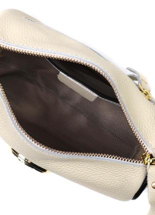 Изумительная сумка для стильных женщин из натуральной кожи vintage 22264 белый4 фото