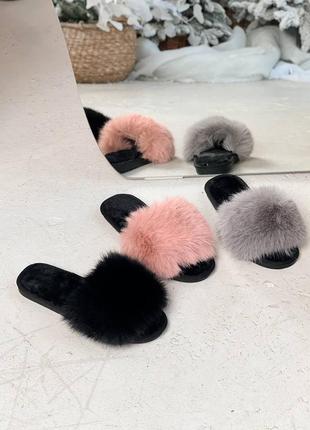 Легкие и удобные домашние тапочки из эко меха
