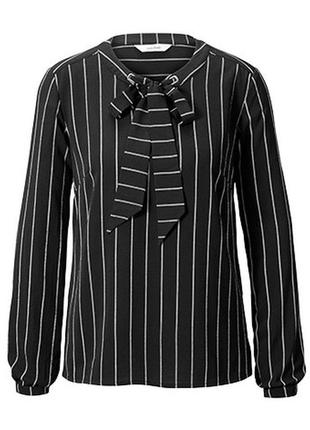 Черно-белая полосатая блуза с завязками от tchibo(германия)3 фото