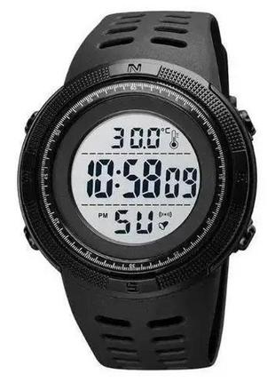 Часы наручные мужские skmei 1681bkwt black-white, часы спортивные. цвет: черный с белым циферблатом