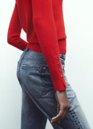 Червоний  светр  лонгслів  zara 7