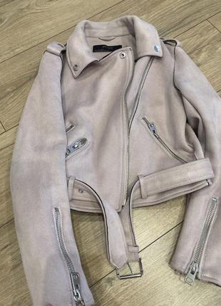 Расспродажа !косуха замшевая zara с ремнем