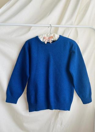 Синий шерстяной свитер