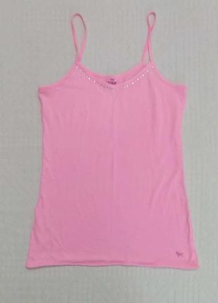 Майка, от pink, victoria’s secret, розовая, с камушками