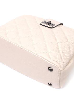 Вишукана сумка для стильних жінок із натуральної шкіри vintage 22414 біла3 фото