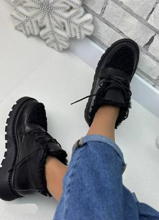 Черевики зимові жіночі чорні шкіряні на вовні натуральна шкіра зима розмір 36-41 ❄️