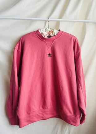 Оригинальный розовый женский свитшот adidas