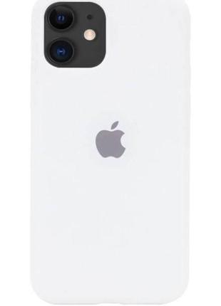 Силіконовий чохол із закритим низом і камерою apple silicone case для iphone 11 білий